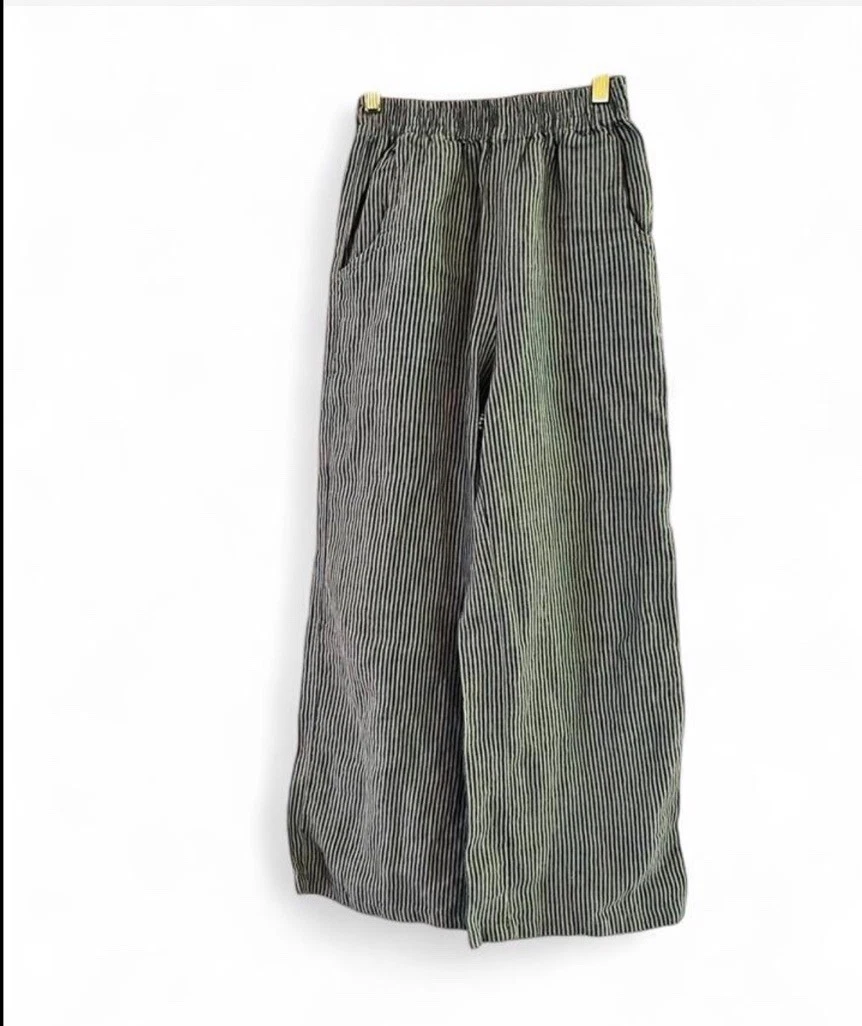 Gray Wide-Leg Linen Pants for Women for sale | eBay