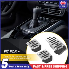 Car Non-slip Gas Manual Brake Foot Clutch Pedal Accelerator Pad Cover Kit Silver