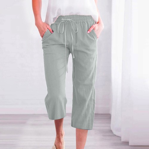 Women's Capri Yoga Pants Loose Drawstring Workout Sweatpants Causal Lounge Pants - Picture 27 of 65