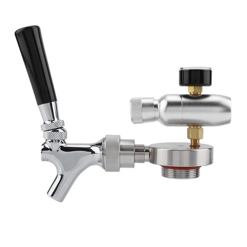 Edelstahl CO2 Injektor Bier Wasserhahn Mini Spear Tap für 2/3.6/4L Bierfass Neu - Picture 5 of 12