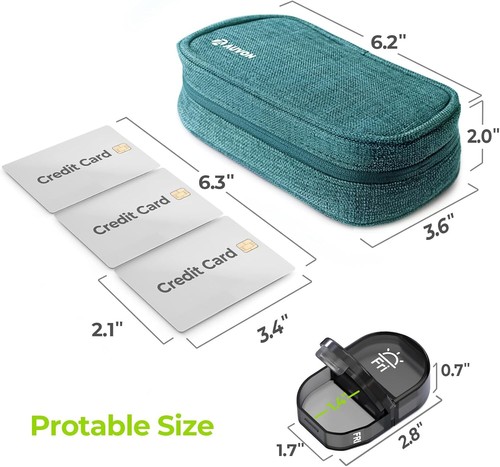 Canvas Bag Travel Pill Organizer 2 Times a Day, Large AM/PM Weekly Pill Box 7 Da - 第 7/10 張圖片