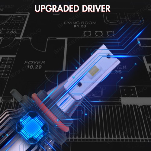 For 2014 2015 GMC Sierra 1500 6000K 9012 LED Headlight 5202 Fog Light Bulb V25QC - Picture 7 of 16