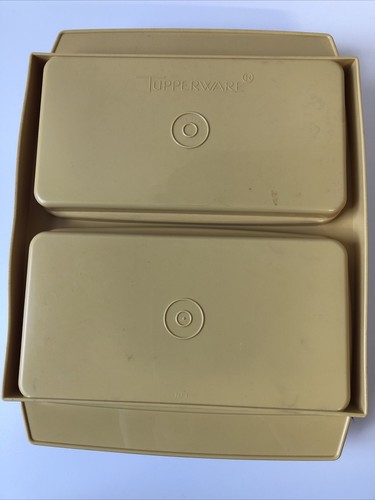 Vintage Harvest Gold Tupperware Deviled Egg Tray Keeper Carrier Container 723-3 - Picture 5 of 9