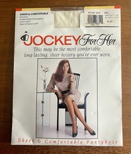 Jockey for Her Antique White Sheer Comfortable Pantyhose Vintage New Size Small