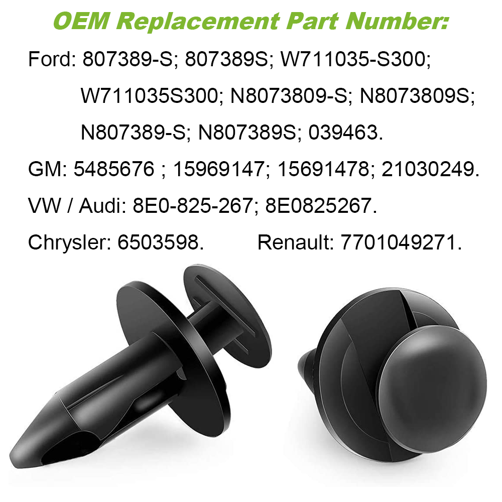 120PCS 8mm Bumper Clips Retainer Auto Car Plastic Rivets Fastener