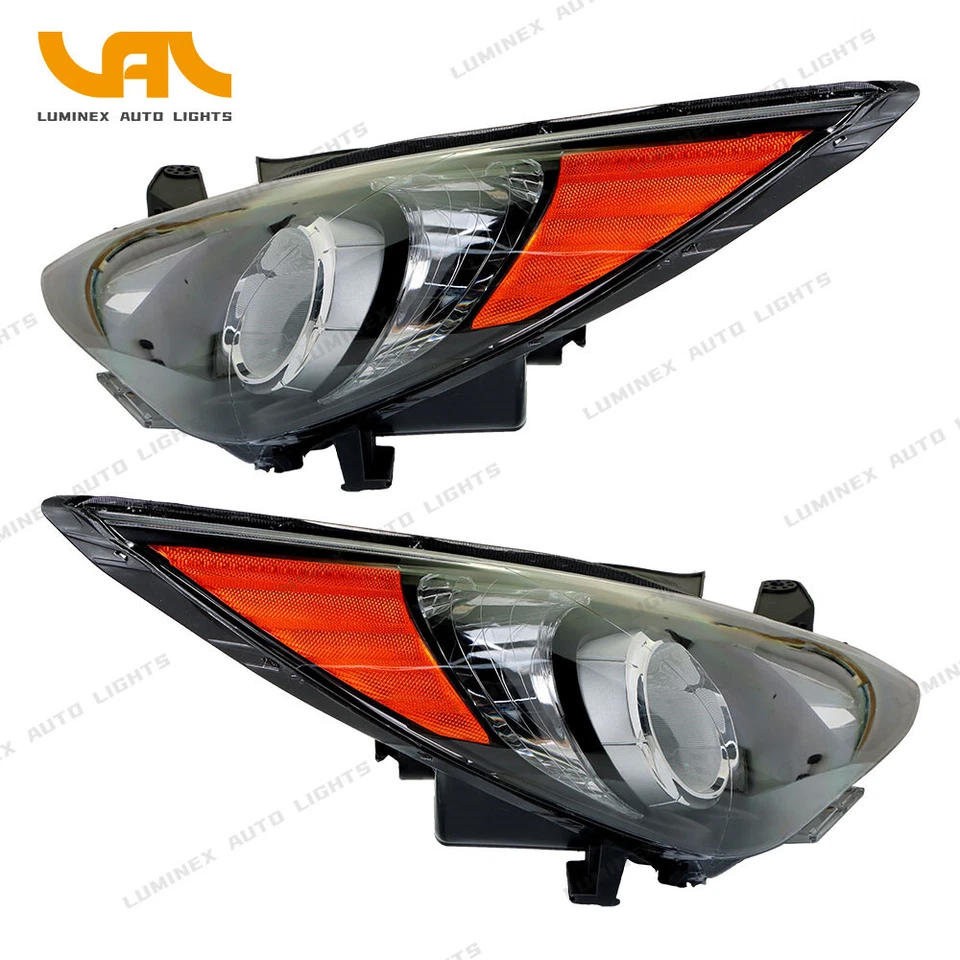 For 2011-2014 Hyundai Sonata Black Halogen Headlights Headlamp Pair Replacement - Image 4 of 4