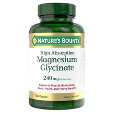 Nature's Bounty High Absorption Magnesium Glycinate 240 mg, 180 Capsules