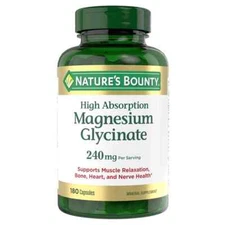 Nature's Bounty High Absorption Magnesium Glycinate 240 mg, 180 Capsules
