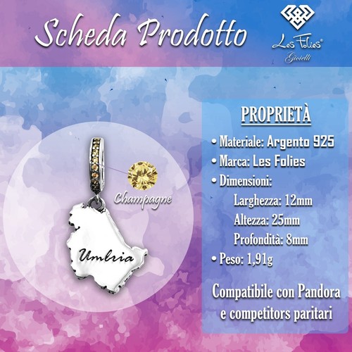 Charm Region Umbrien aus Silber 925 - Les Folies (Modell Pandora) - Bild 9 von 12