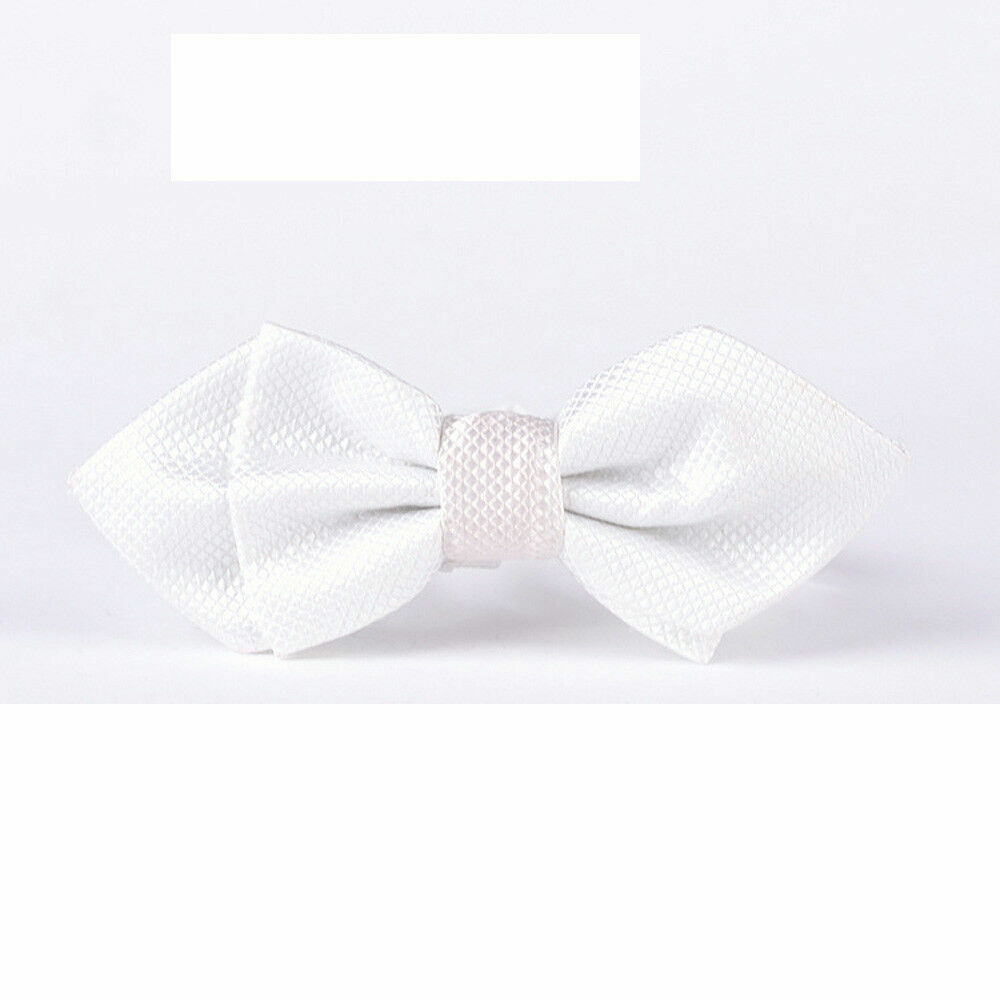 Men Solid Grids Diamond Tip Bow Tie Wedding Party Formal Pre-tied ...