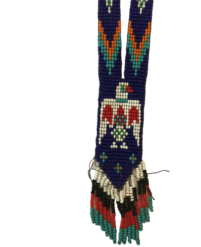 VINTAGE AUTHENTISCHE INDIANER DONNERVOGEL HALSKETTE SAMENPERLEN QUASTE FEHLT - Bild 16 von 24