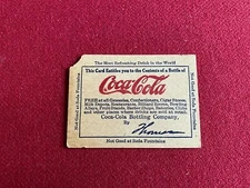 1920's, Coca-Cola, "Thomas" Free Bottle Coupon (Scarce / Vintage)