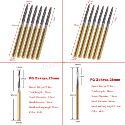 Dental Tungsten Steel Carbide Crown Metal Cutting Bur For High Speed 25/28mm YCE