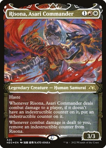 FOIL Etched Risona, Asari Commander JAPANESE - NEO Neon Dynasty - MTG Magic NM