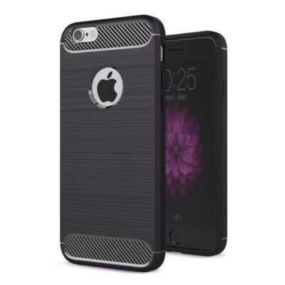 FÜR Apple iPhone 5 / 5s - Simple CARBON Handy Tasche Case Cover Hülle Schwarz