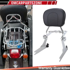 Adjustable Backrest Sissy Bar + Luggage Rack For Harley Dyna Low Rider FXD 02-05