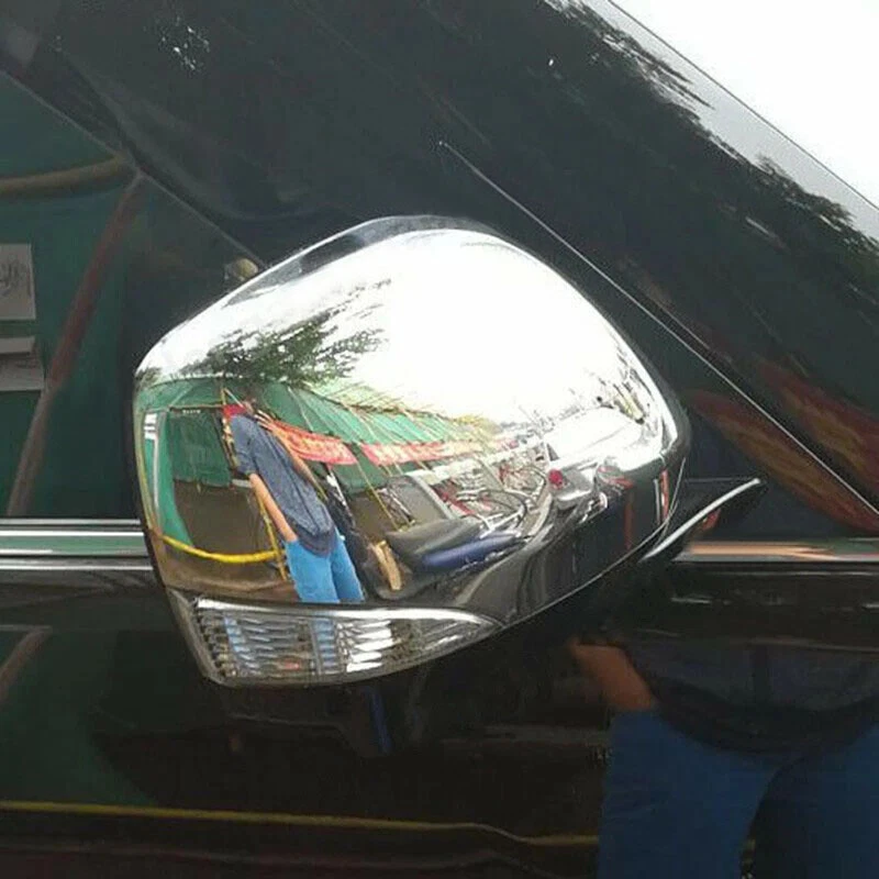 Tapa de cubierta de espejo retrovisor lateral cromado 2 piezas para Nissan Armada 2017-2023 Foto 3 de 4