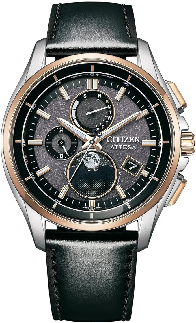 CITIZEN ATTESA BY1004-17X Brown Moon Phase Eco-Drive Radio
