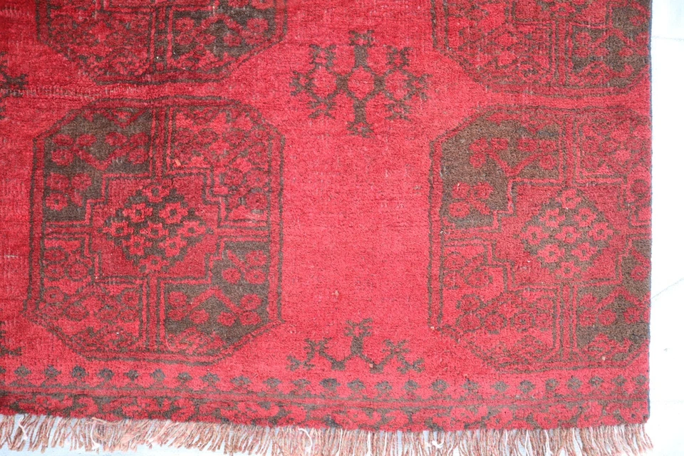 3'7x9' ft Turkmen Handmade Wide Hallway rug- Oriental Area Rug- Gallery Size Rug - Image 4 of 4