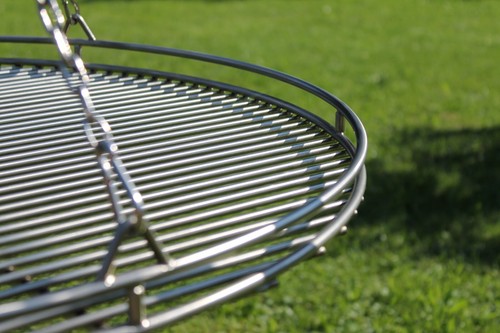 Edelstahl Grillrost Rund mit Reling, Schwere Profi-Ausführung für Schwenkgrills - Bild 4 von 6