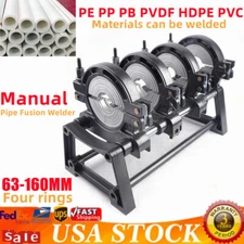 Pipe Fusion Welder 4 Clamps 63-160MM Manual PP PE HDPE Pipe Welding Machine 110V