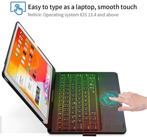 For iPad 10.2" 7th 8th 9th Generation 2021 Smart Case w/Touchpad Rotate Keyboard - Picture 21 of 51