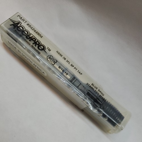 Accupro 9/16-18 HSSE 2B 3FL Spiral PT Tap BLUE BAND for STAINLESS STEEL - Picture 8 of 8