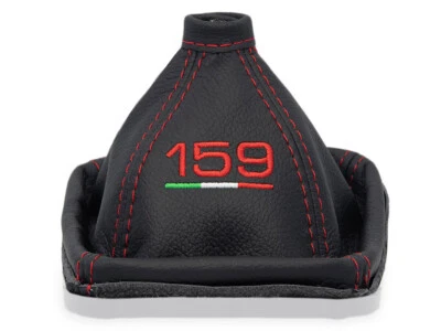 POUR ALFA ROMEO 159 CUIR SOUFFLET LEVIER DE VITESSE BRODERIE ROUGE Italie