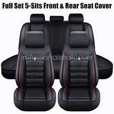 Car Seat Cover 5-seat Full Set Deluxe Leather Front Rear Protector For Nissan