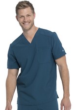 Caribbean Dickies Scrubs Retro Mens V Neck Top DK810 CAR