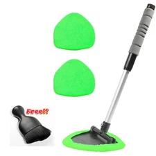 Windshield Cleaning Tool,Car Window Cleaning with Extendable Handle Free Duster!