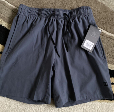 Brandneu mit Etikett Layer 8 schnelltrocknende Laufshorts für Herren ombre blau/grau 7 Zoll Schrittlänge Small