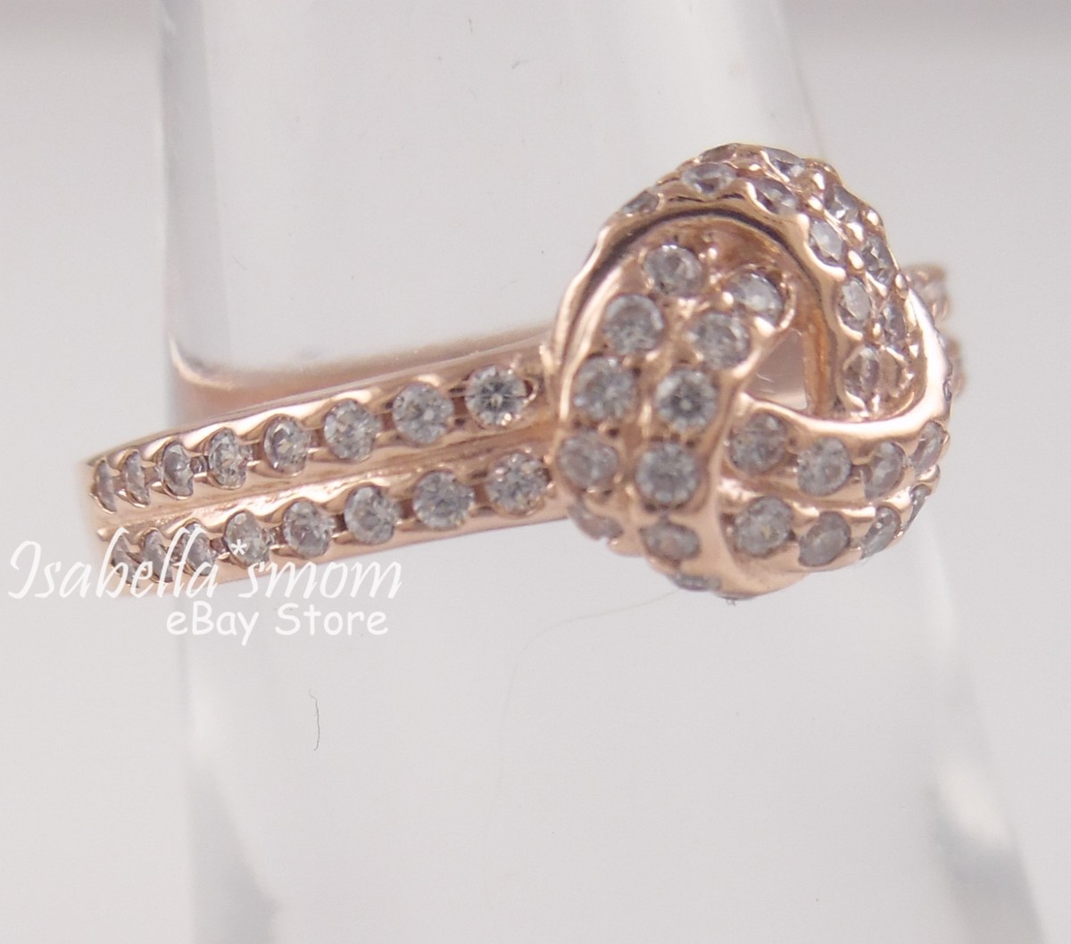 PANDORA 8号リング SPARKLING LOVE KNOT Authentic PANDORA ROSE GOLD Plated/Zirconia