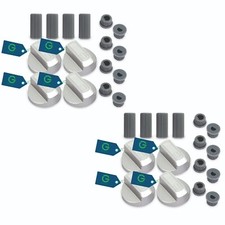 KIT 8 PZ MANOPOLE POMELLI UNIVERSALI CUCINA PIANO COTTURA GRIGIO RACCORDI VARI