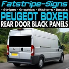to fit PEUGEOT BOXER REAR DOOR BLACK PANELS VINYL WINDOWS GRAPHICS MOTORHOME