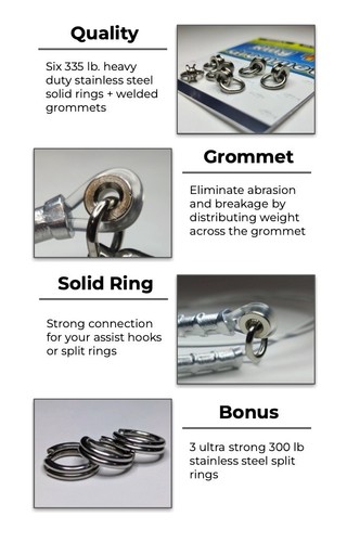 Solid Ring with Welded Grommet for Leaders - SPJigging - Picture 2 of 7
