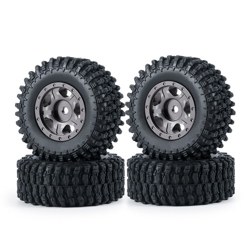 For 1/24 RC Crawler Axial SCX24 1.0" Mud Rubber Tires & Beadlock Wheel Rims Set - Picture 69 of 124