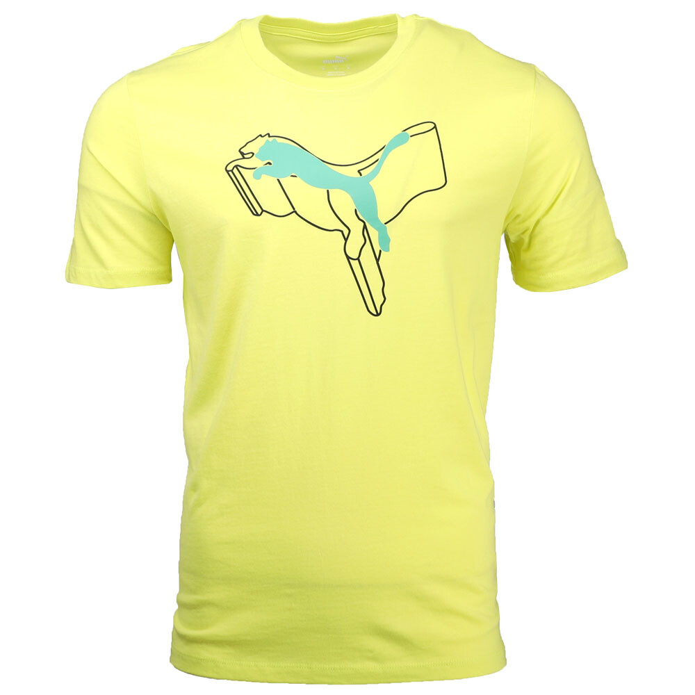 Футболка с круглым вырезом и коротким рукавом Puma Ess + Logo Lab Мужские зеленые повседневные топы 6843873