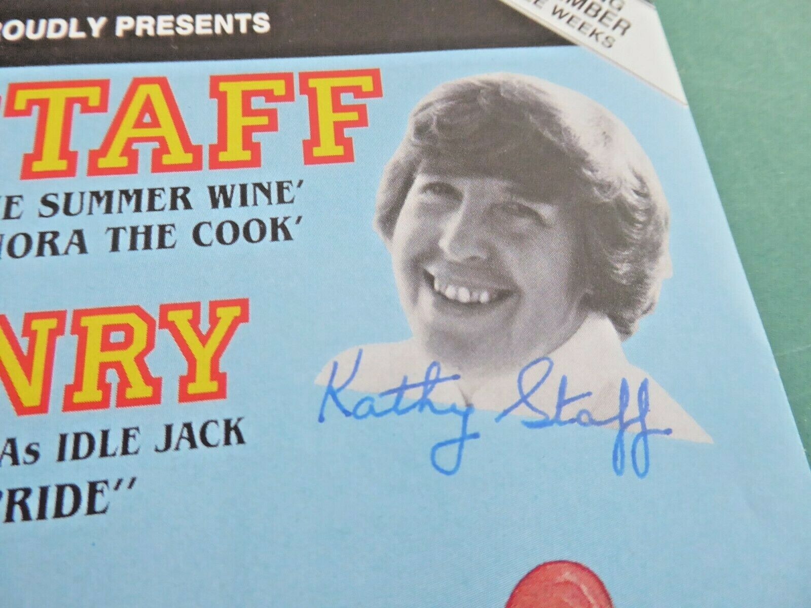 Last of the Summer Wine KATHY STAFF Signed Halifax Theatre Pantomime