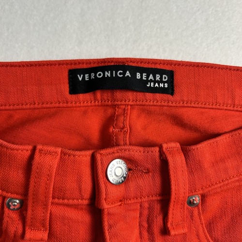 Veronica Beard Womens Jeans Size 28 Brooke Crop 8.5" Red Stretch Denim Made USA - Picture 6 of 11