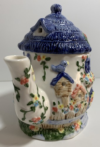 Tetera floral para cabaña Tealight quemador de cera - Imagen 2 de 11