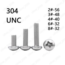 304 Stainless Steel Phillips Cross Pan Head Screws Machine Screws 2# 3# 4# 6# 8#