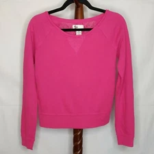 SO women's size S sweatshirt pink color round neck long sleeve laced back 