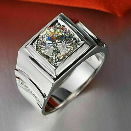 2.00Ct Round Cut D/VVS1 Diamond Men's Wedding Band Ring In 14K White Gold Over