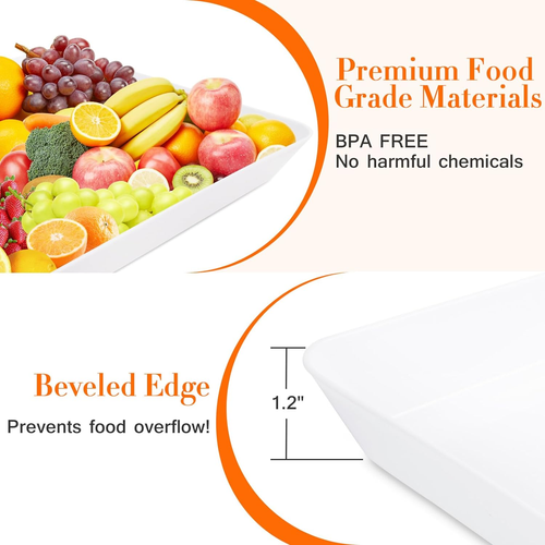 4 Pcs Serving Tray for Entertaining, Serving Platters for Snacks, Fruit, Cookies - Picture 3 of 12