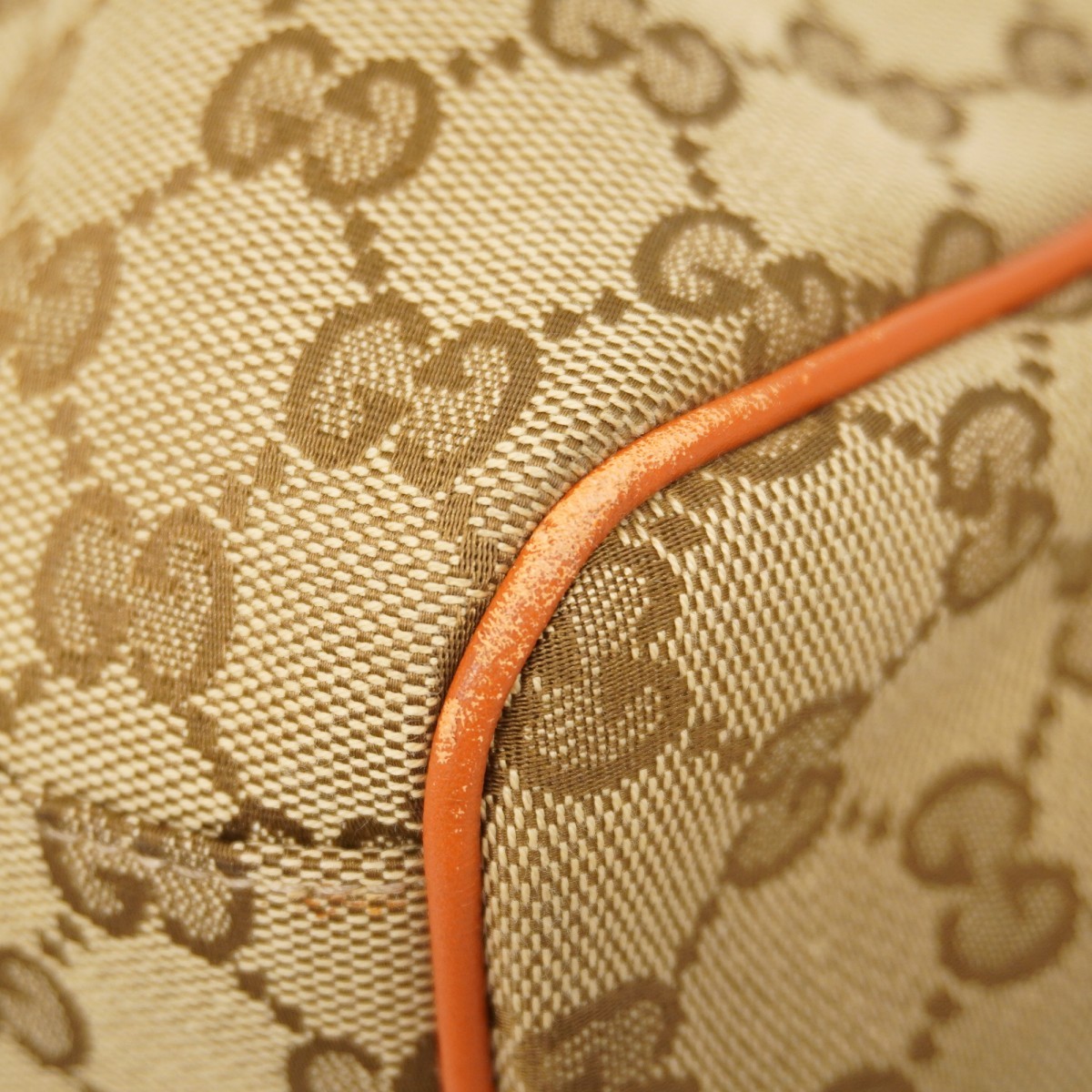 Auth [6ba1402] GUCCI Handbag GG canvas 211944 Canvas Beige Orange Champagne ... thumbnail 6