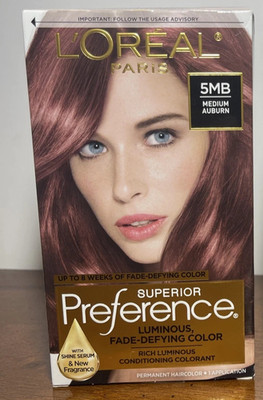 1 Loreal Superior Preference 5MB MEDIUM AUBURN PERMANENT Hair Color Kit NEW