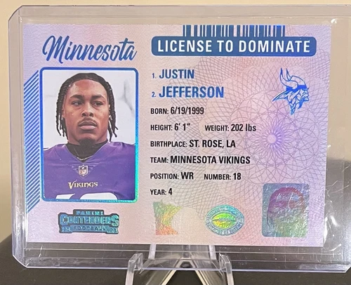 2023 Panini Contenders Football / Justin Jefferson / License to Dominate CLEAN!!