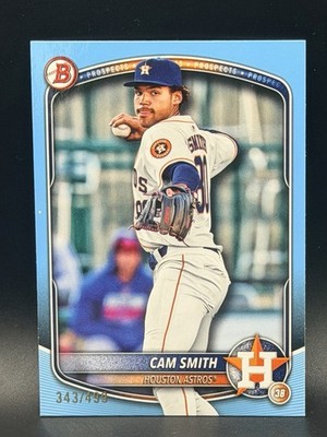 2025 Bowman Cam Smith BP-48 Sky Blue Paper /499 Houston Astros