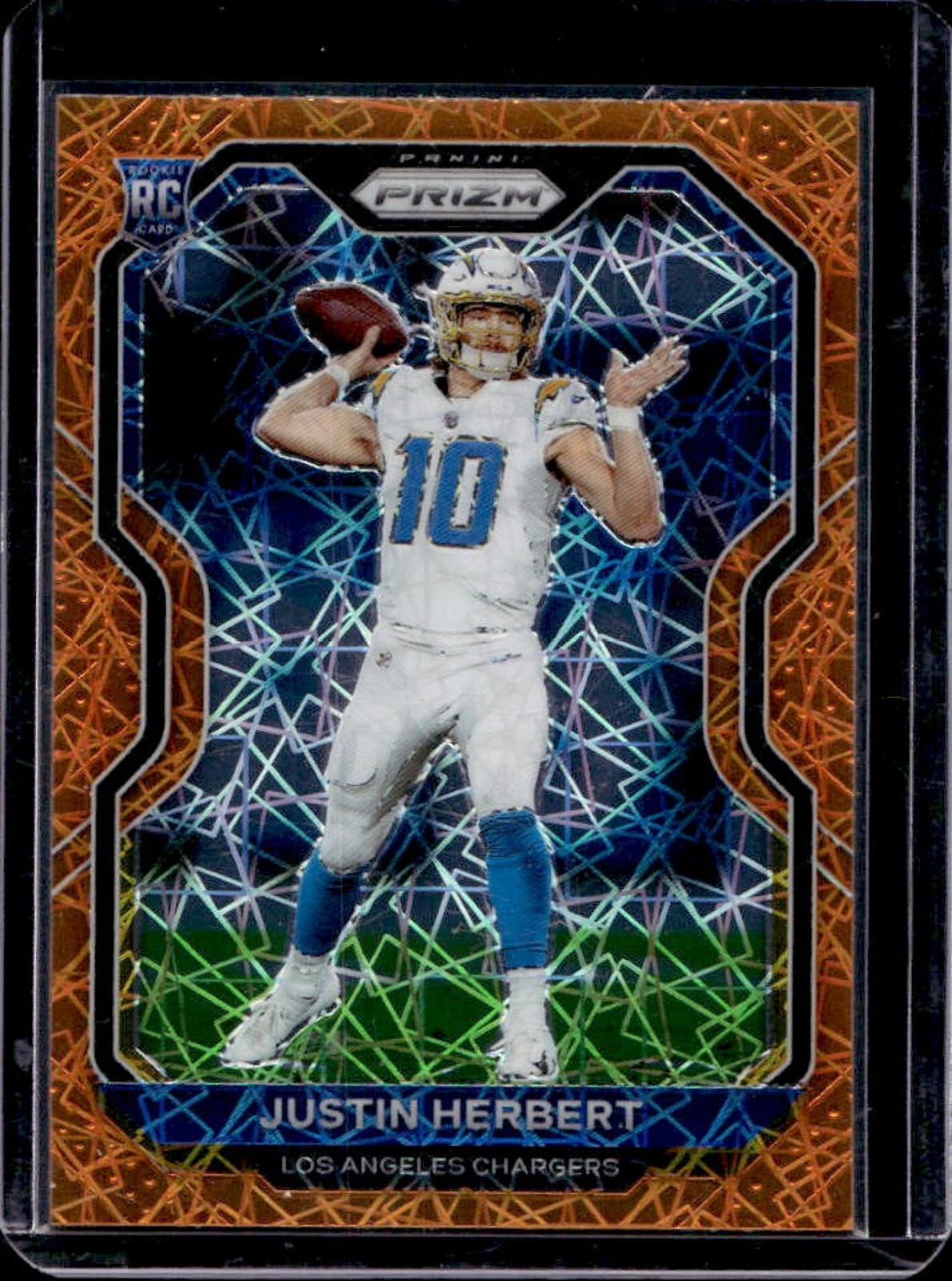 2020 Prizm Justin Herbert Lazer Rookie RC #325 Chargers